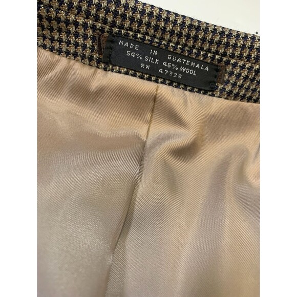 Jones New York Silk Wool Tweed Blazer Mens 42R Houndstooth Jacket Sportcoat - Picture 9 of 10